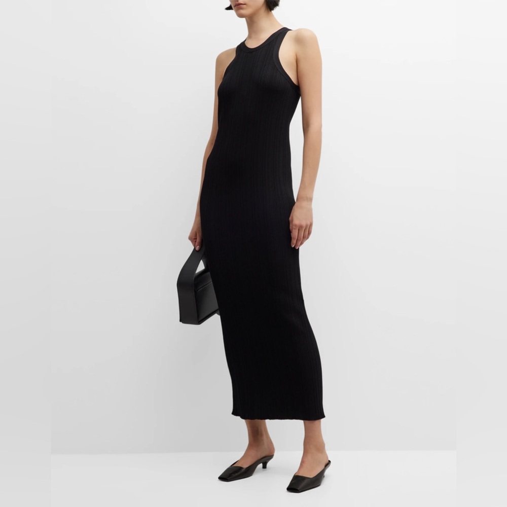 Toteme Seamless Rib Tank Dress in Black Size XXS